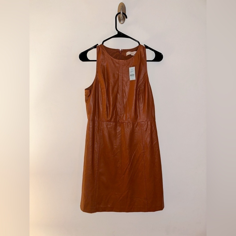 LOFT Faux Leather Mini Dress